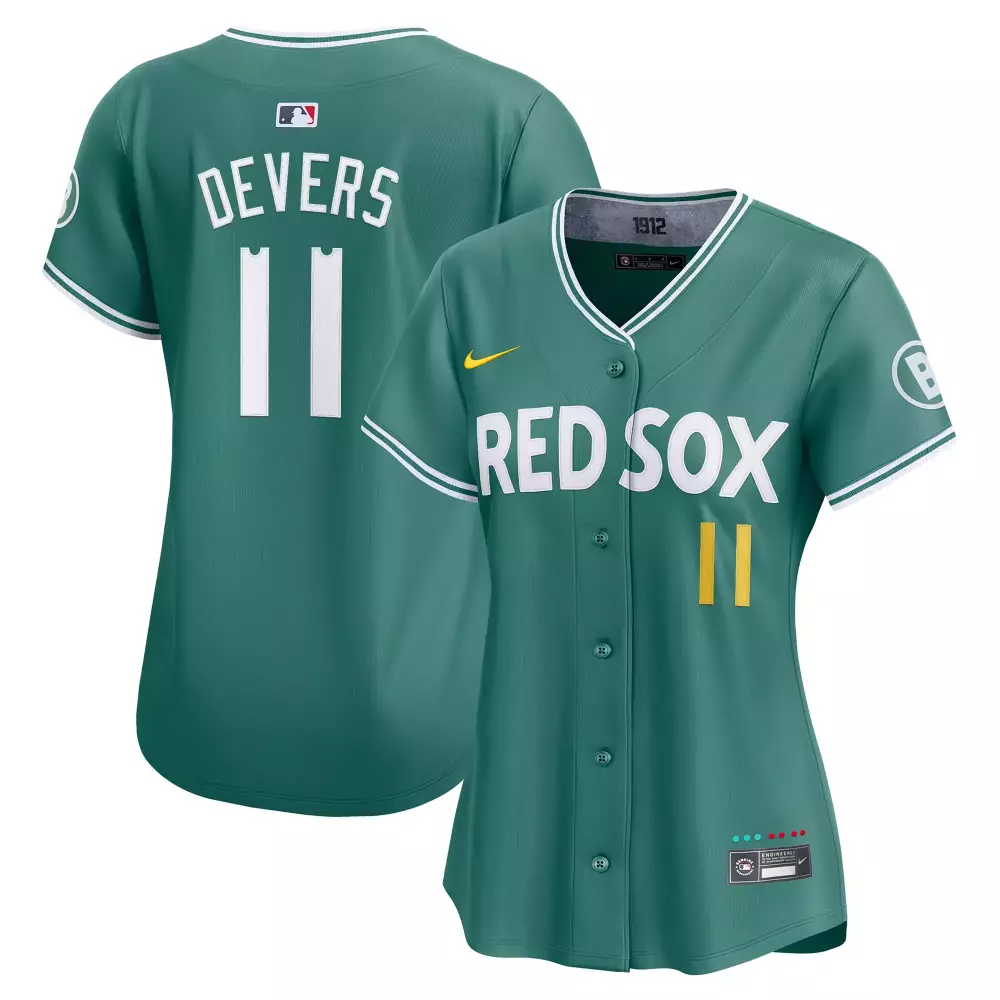 Rafael Devers 11 Red Sox Jersey Green Boston Circular Women White
