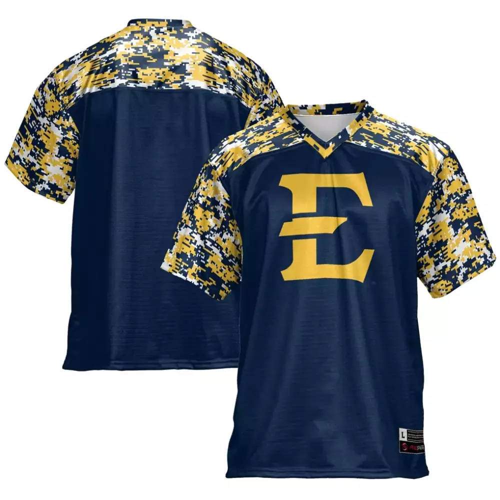 Custom Eagles Jersey Navy Men Split Design Yellow White Black Gameday