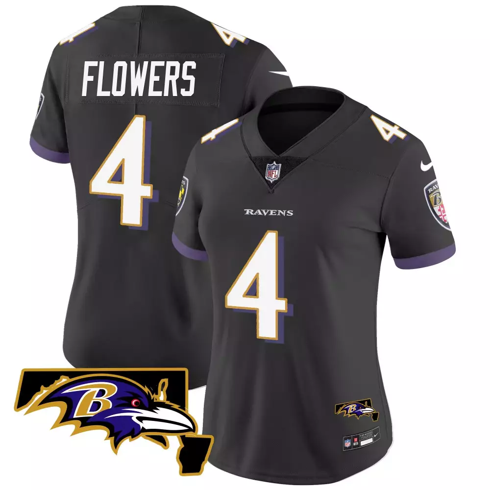 Zay Flowers 4 Ravens Jersey Black Null Women Replica Purple White Vapor Limited All