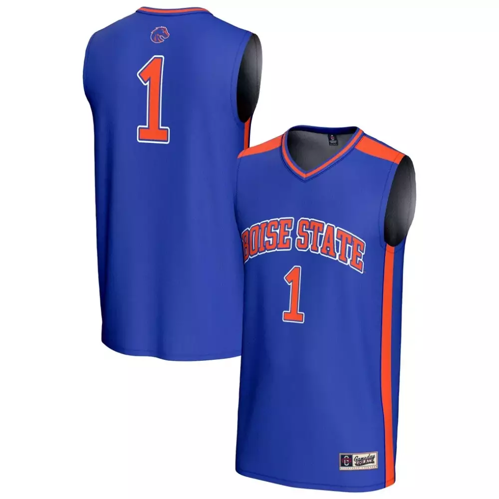 Custom Boise State 1 Jersey Blue Orange Gameday Unisex Fashion