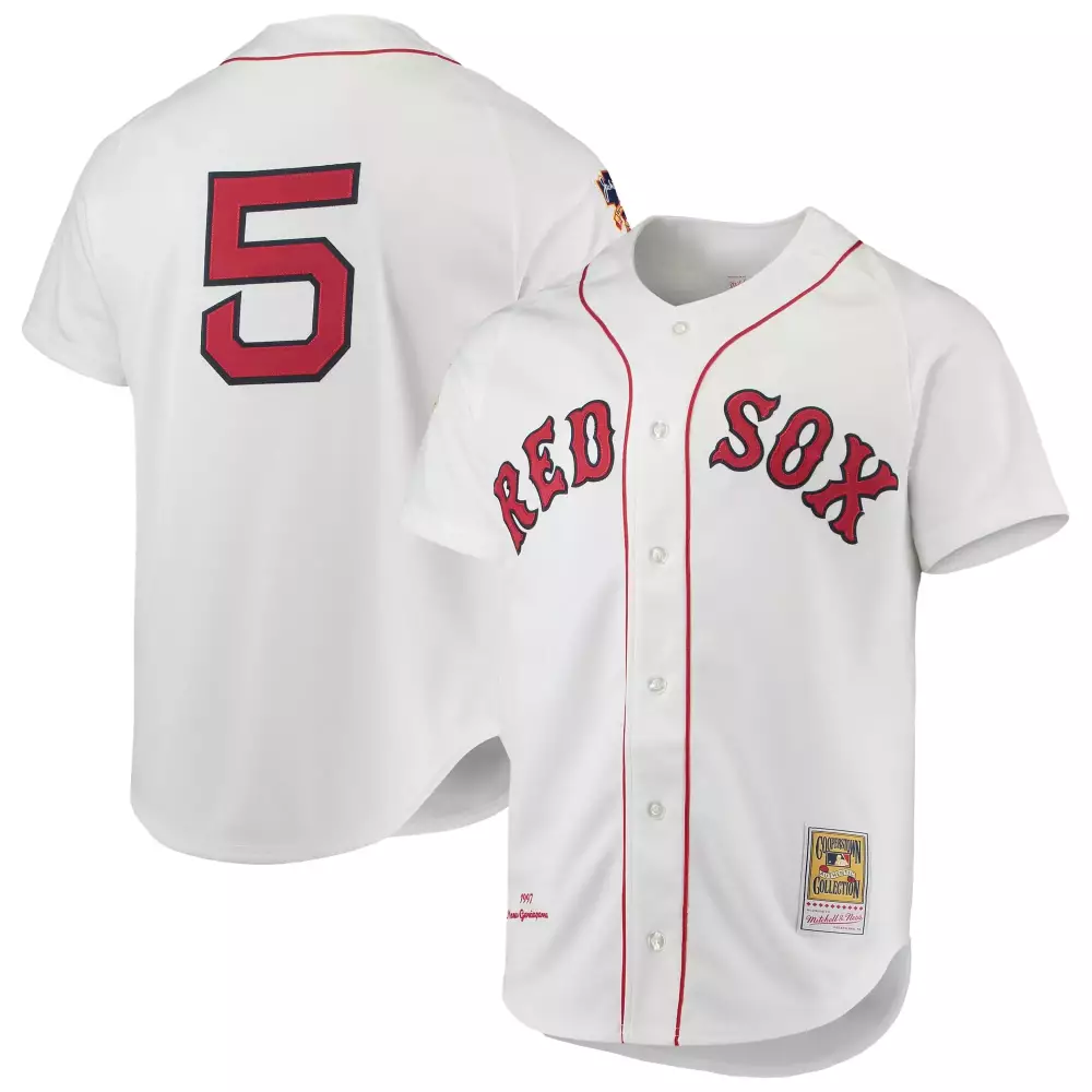 Ted Williams 5 Red Sox Jersey White Cooperstown Collection Mitchell Ness Men Black