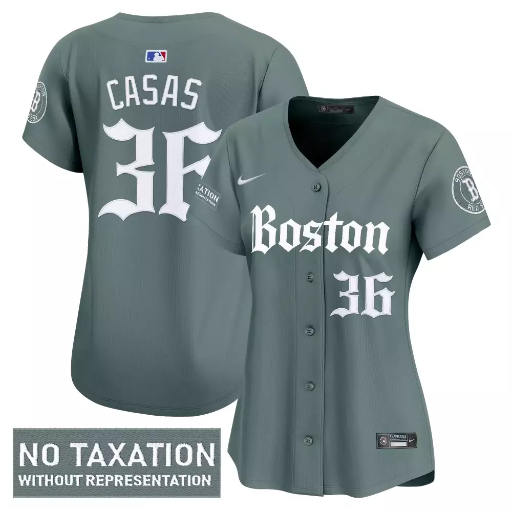Casas No 36 Boston Red Sox Jersey Gray City Connect Taxation Without Representation