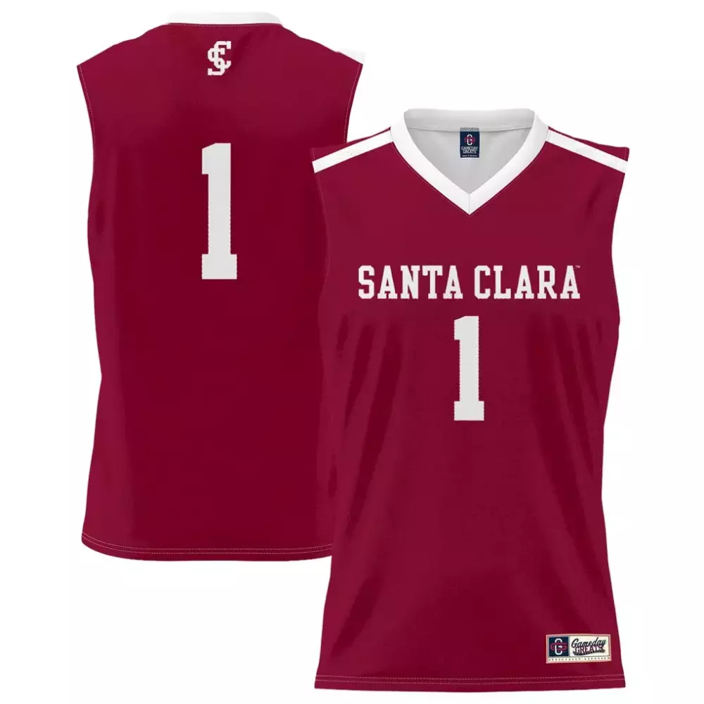 Custom Santa Clara 1 Jersey Maroon Volleyball White Gameday Unisex Fashion