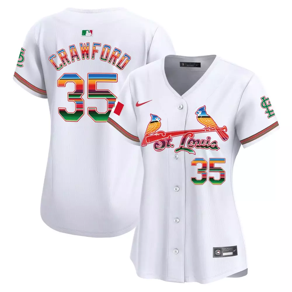 Brandon Crawford 35 Jersey White St. Louis Cardinals Women Split Custom Design Red