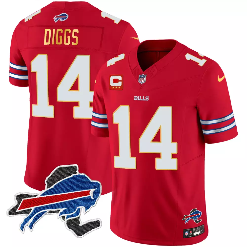 Stefon Diggs 14 Buffalo Bills Jersey Red Men Replica Alternate White Blue All Stitched