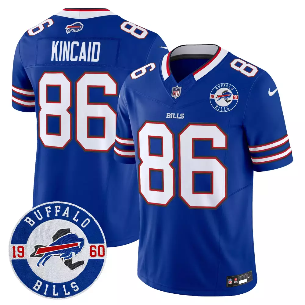 Dalton Kincaid 86 Buffalo Bills Jersey Royal Blue 1960 Men Replica White Red Vapor