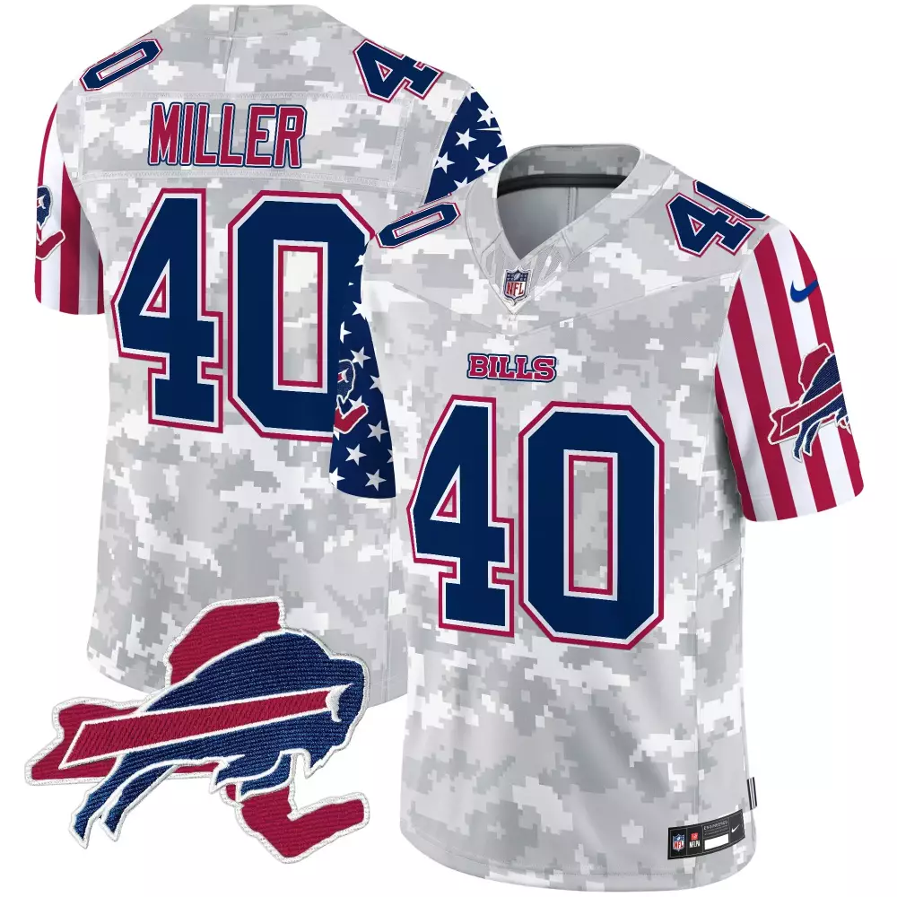 Von Miller 40 Bills Jersey White Salute To Service Buffalo Men Alternate Custom Design