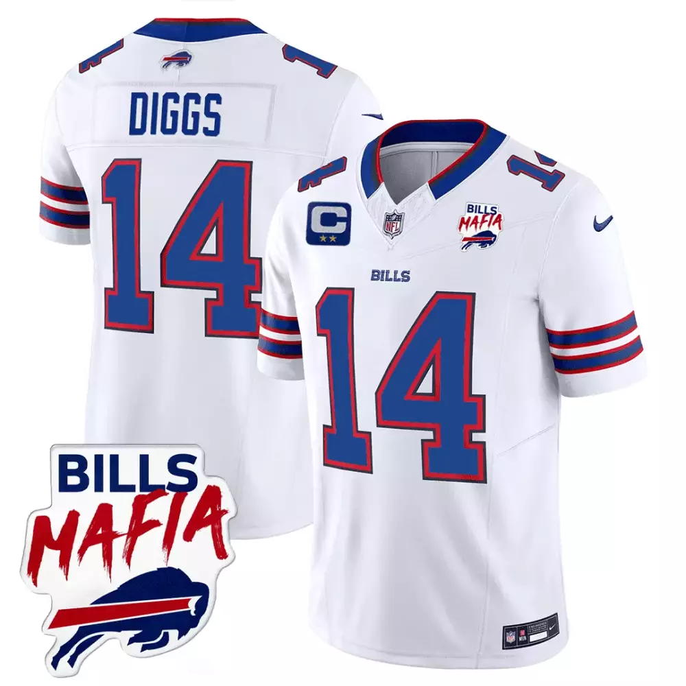 Stefon Diggs 14 Buffalo Bills Jersey White Mafia Men Blue Red Limited All Stitched