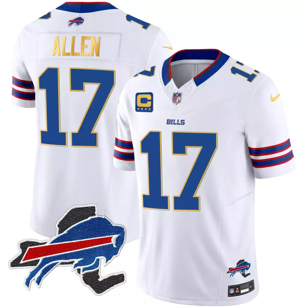 Allen 17 Bills Jersey White Buffalo Men Replica Alternate Blue Red Vapor All Stitched