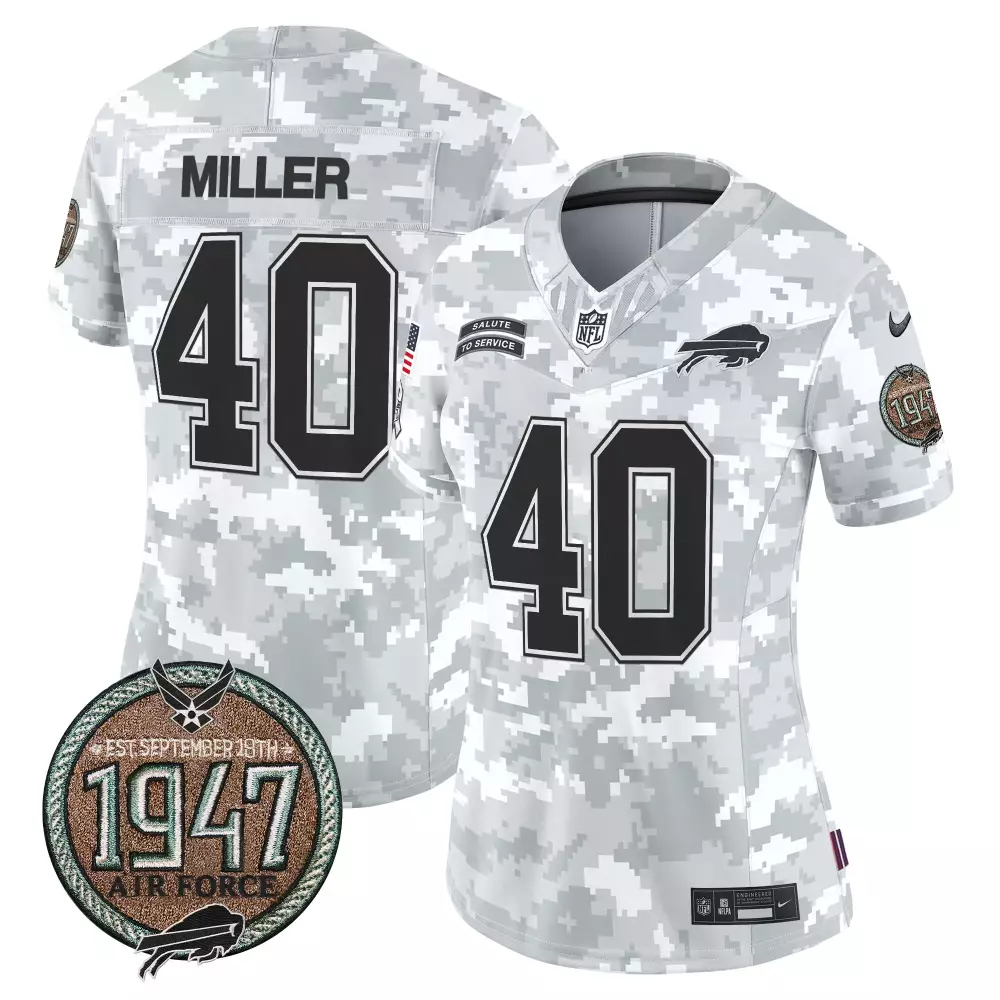 Von Miller 40 Buffalo Bills Jersey White Salute To Service 1947 Air Force Men NFL