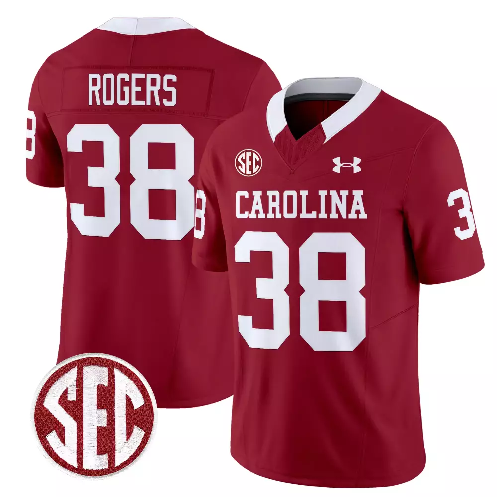 Rogers Gamecocks 38 Jersey Maroon South Carolina Men White Vapor Limited