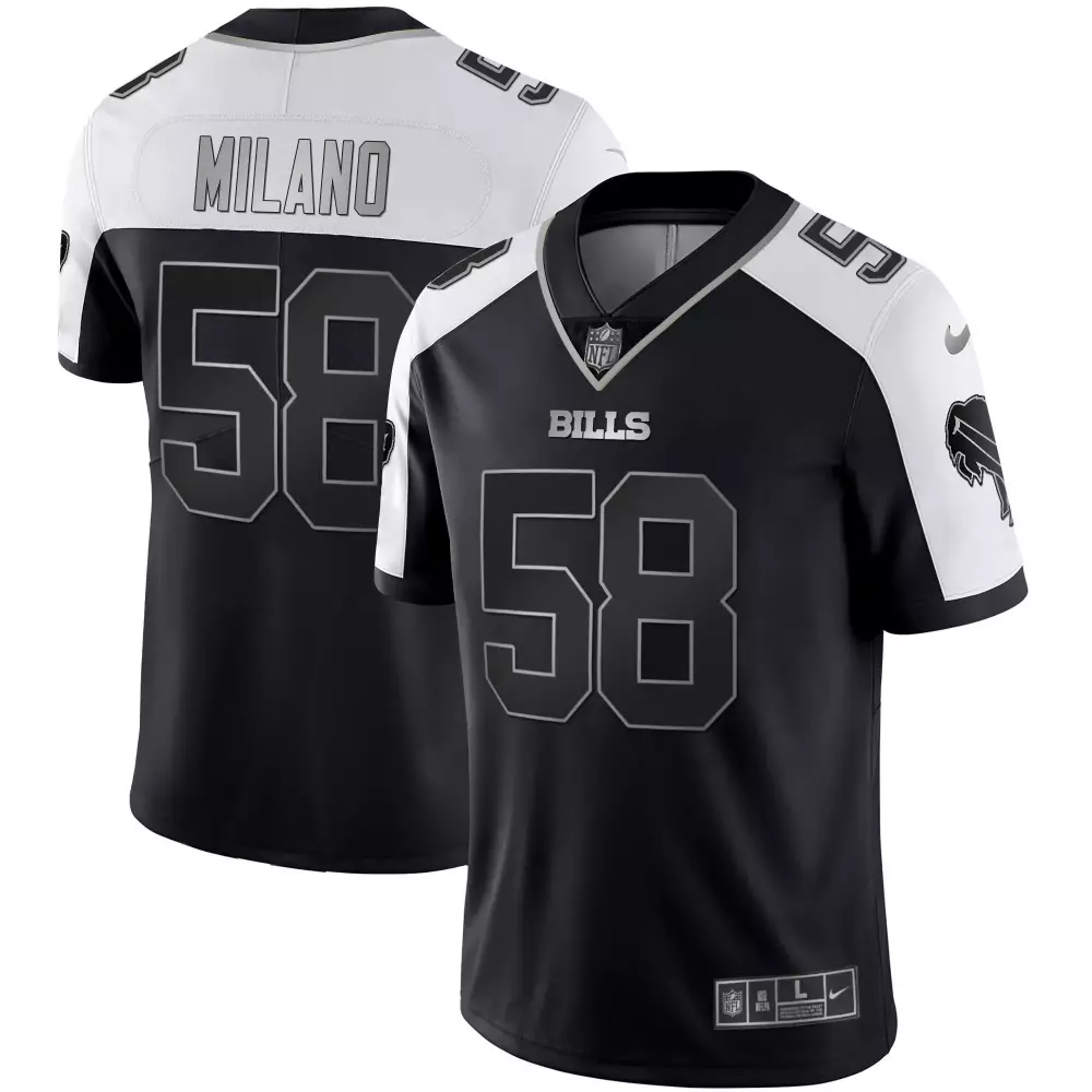 Matt Milano 58 Bills Jersey Black Men Authentic White Grey All Stitched Vapor