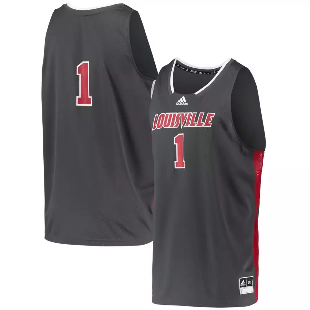 Louisville 1 Cardinals Jersey Gray Men Red