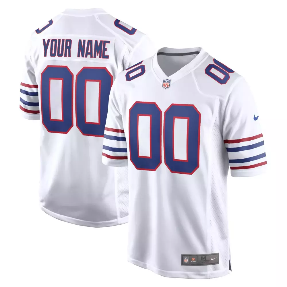 Custom Jersey White Blue Red Game All Stitched