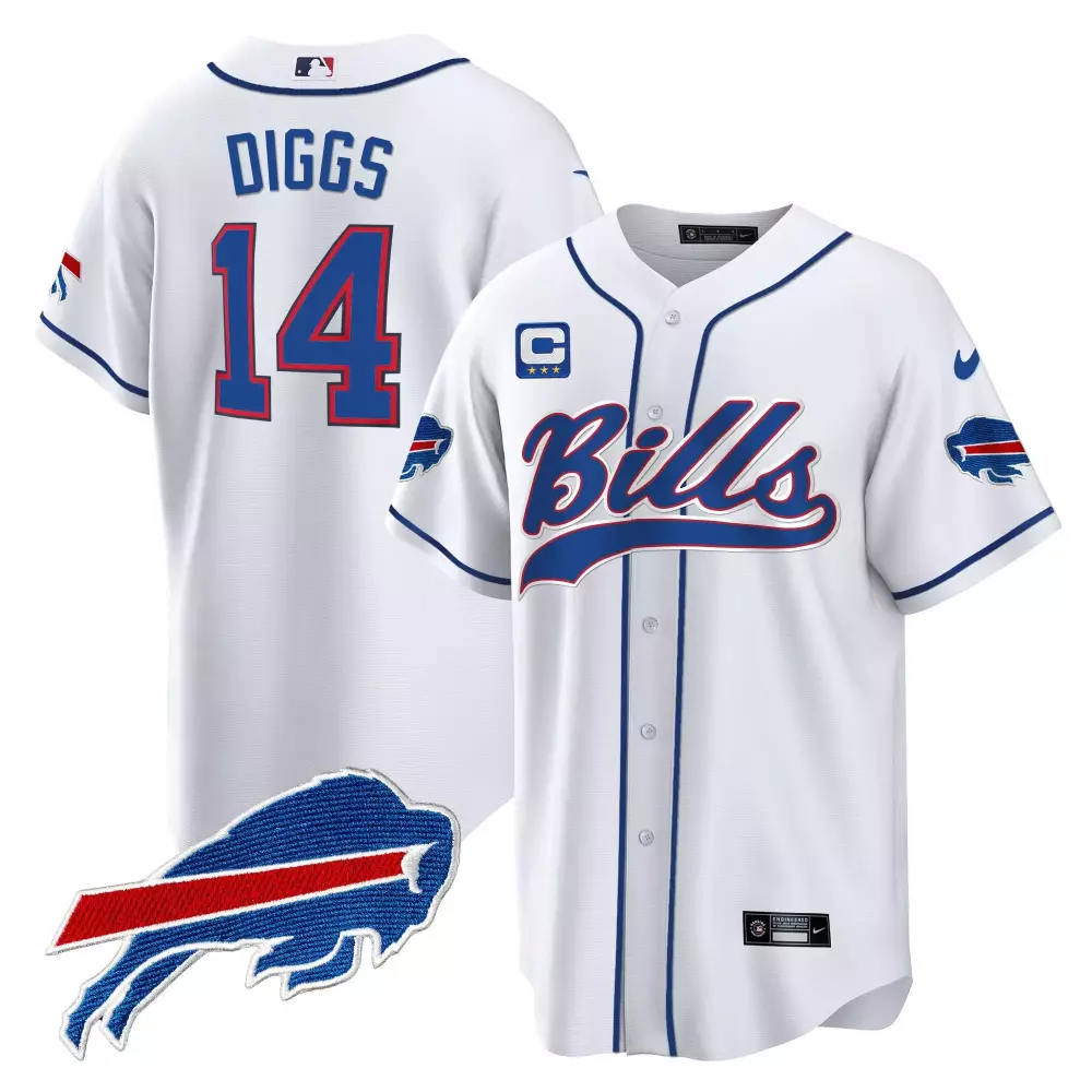 Stefon Diggs 14 Bills Jersey White Buffalo Men Blue Red All Stitched