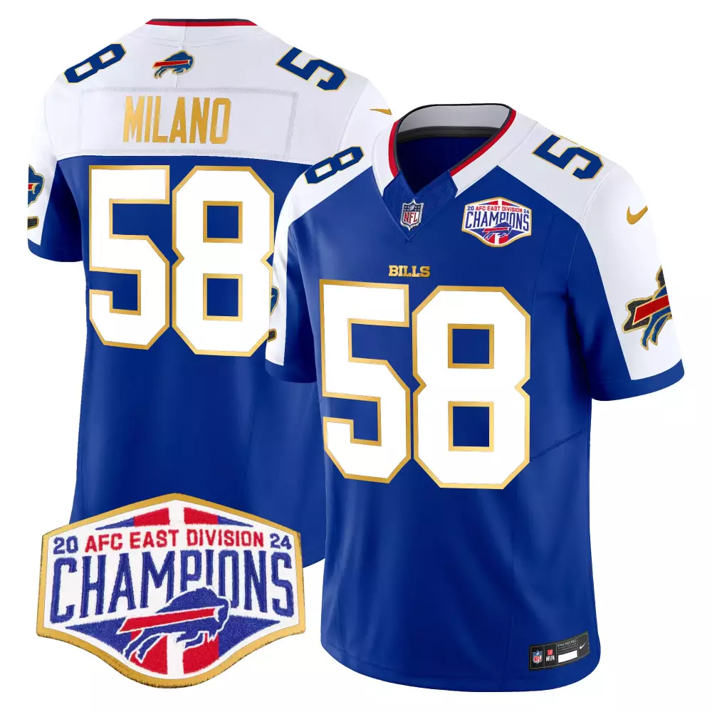 Matt Milano 58 Buffalo Bills Jersey Royal Blue 2020 AFC East Division Champions Men