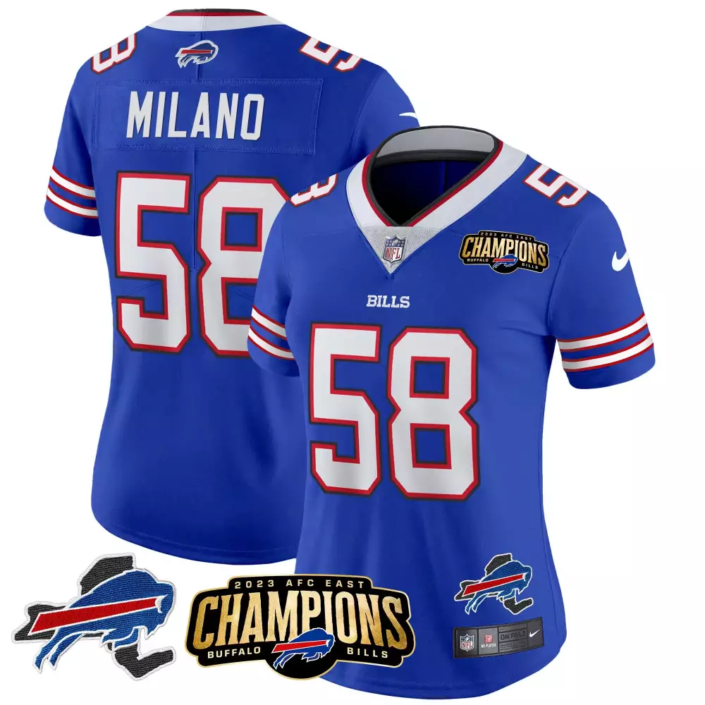 Matt Milano 58 Buffalo Bills Jersey Royal Blue Men White Red Vapor v2 All Stitched