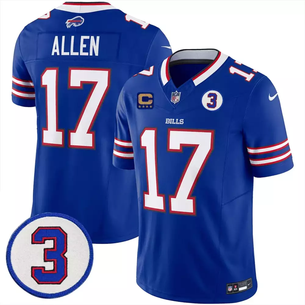 Josh Allen 17 Buffalo Bills Jersey Royal Blue Men NFL White Red Vapor Limited All