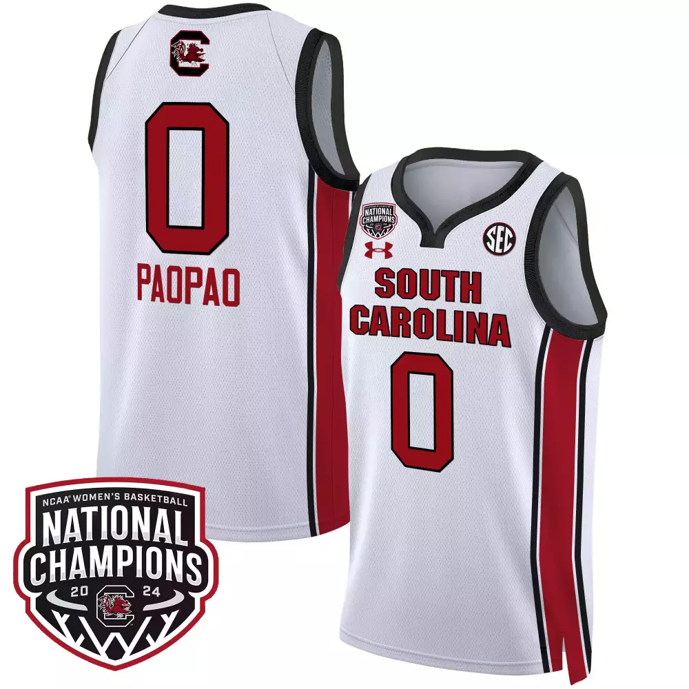 Tehina Paopao South Carolina Jersey White National Champions Women Red Black v2 All