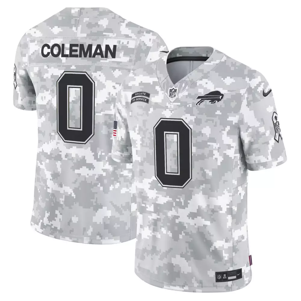 Keon Coleman Buffalo Bills Jersey White Salute To Service American Flag Men Digital Camouflage