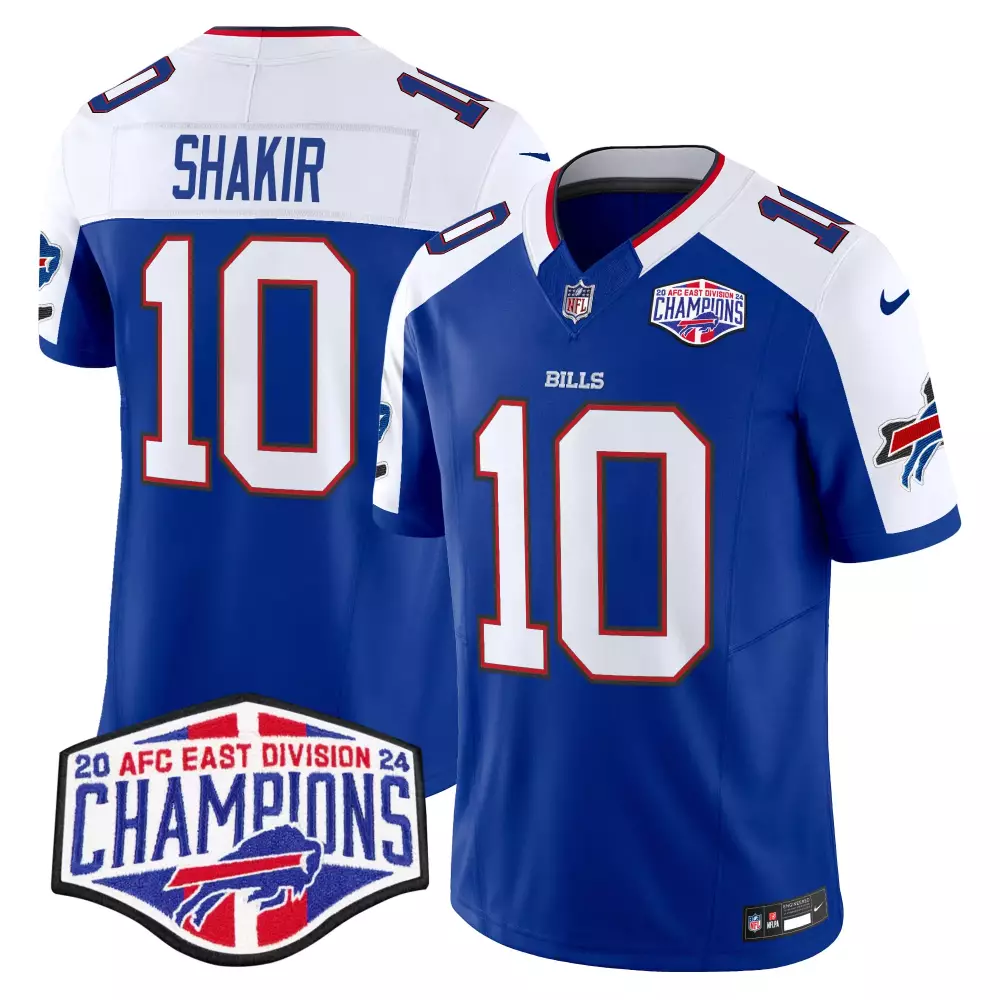 Khalil Shakir 10 Buffalo Bills Jersey Royal Blue 2020 AFC East Division Champions