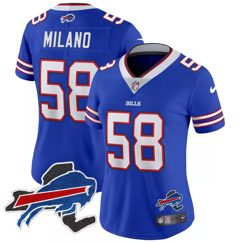 Matt Milano 58 Bills Jersey Royal Blue Men Replica White Red Vapor Limited All Stitched