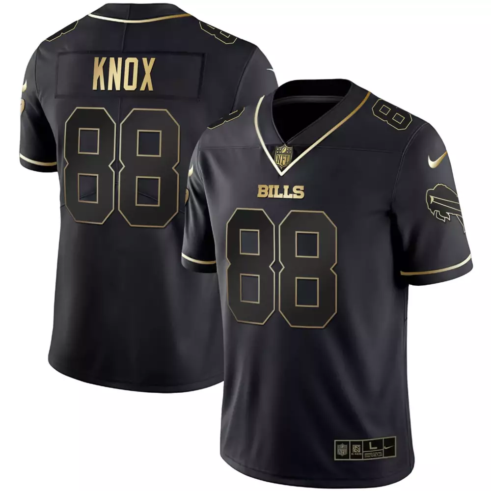 Dawson Knox 88 Buffalo Bills Jersey Black Men Gold All Stitched