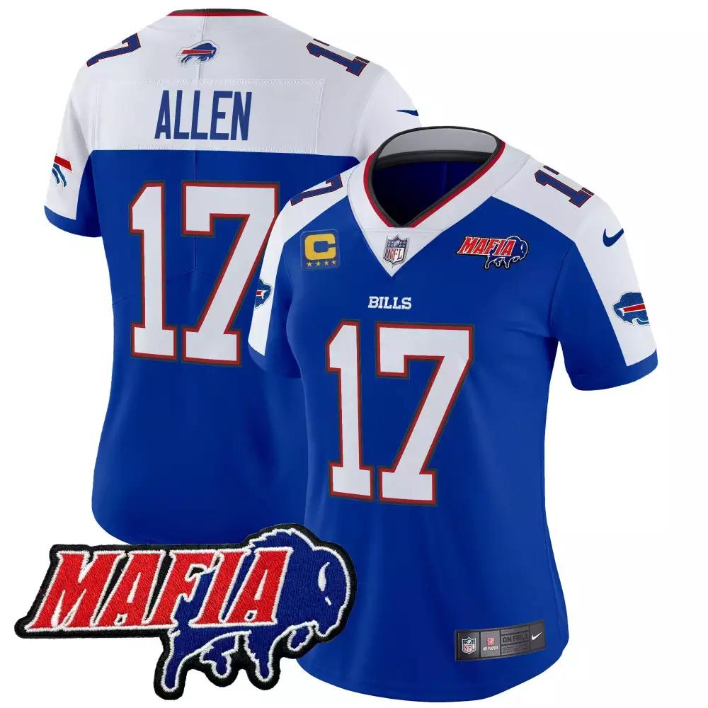Josh Allen 17 Buffalo Bills Jersey Royal Blue Mafia Men White Red Alternate Vapor