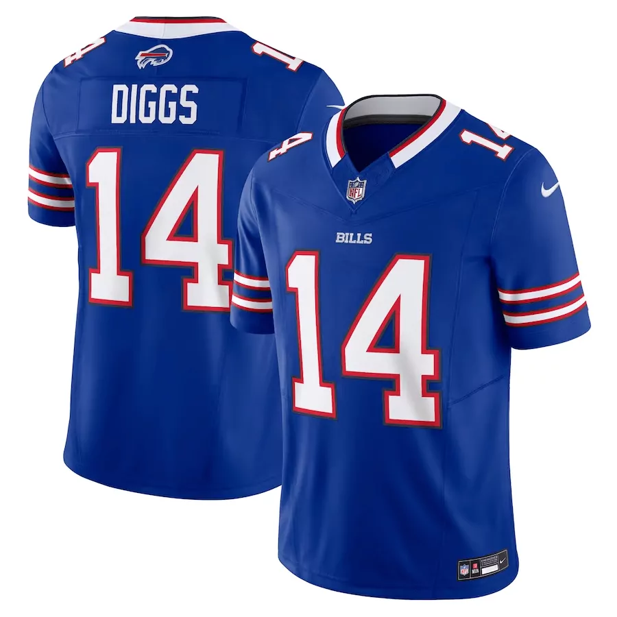 Stefon Diggs 14 Bills Jersey Royal Blue Men Standard White Red Stitched