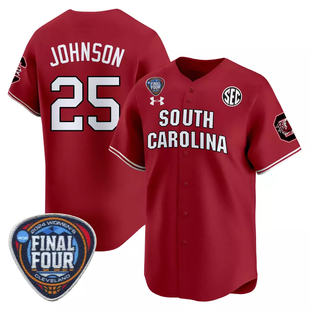 Raven Johnson 25 South Carolina Jersey Cardinal Gamecocks 2024 Women White All Stitched