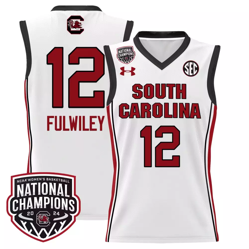 Milaysia Fulwiley 12 Jersey White National Champions South Carolina Women Black Garnet