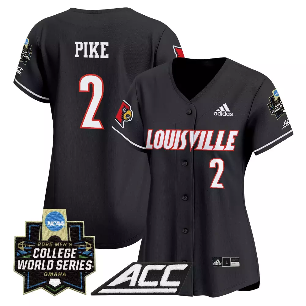 Pike Louisville 2 Jersey Black 2025 Men's College World Series Women White Red Vapor