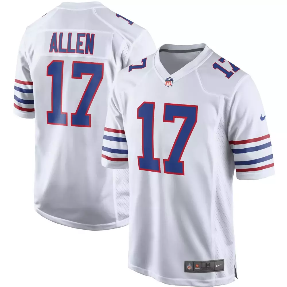 Allen 17 Buffalo Bills Jersey White Men Alternate Blue Red All Stitched Vapor
