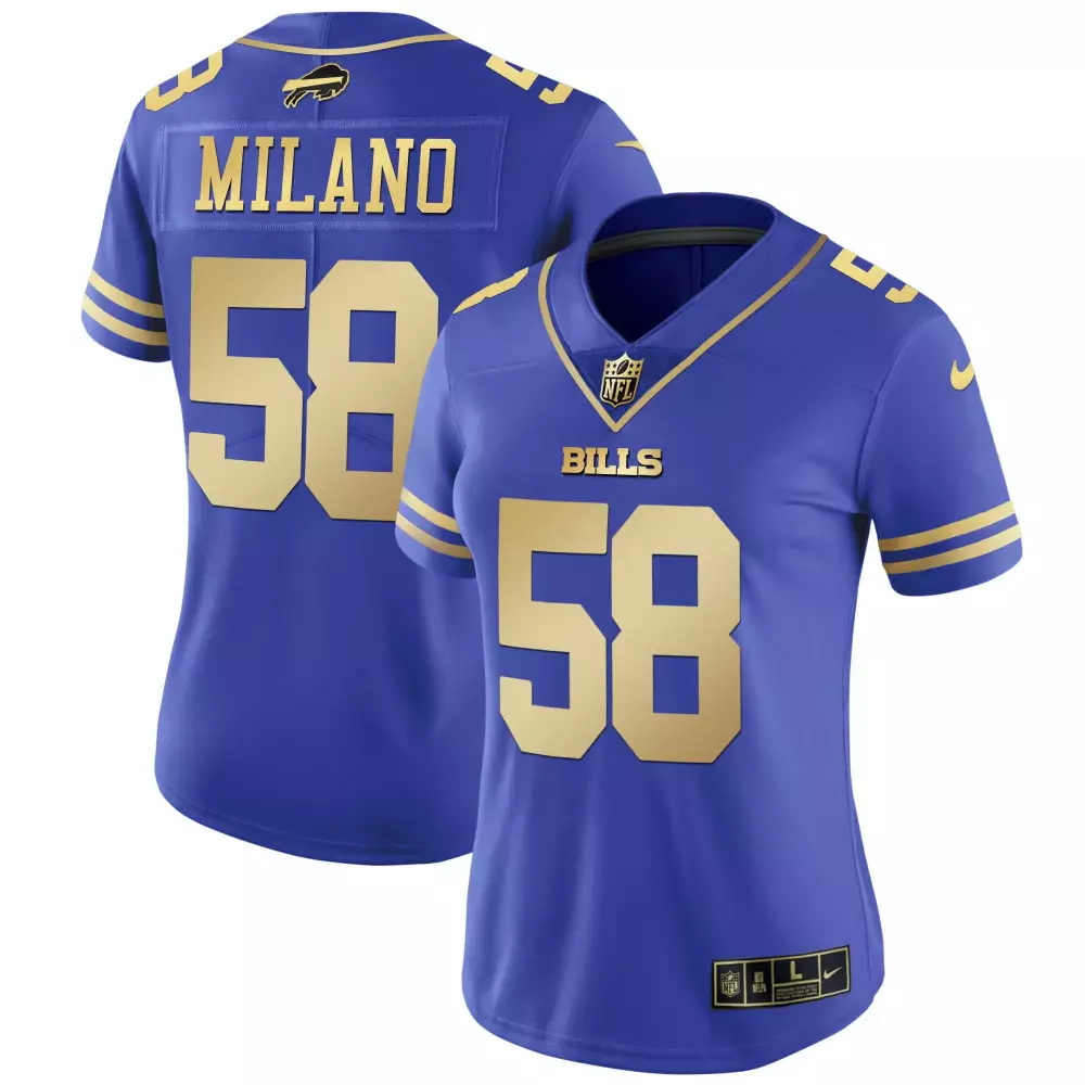 Matt Milano 58 Bills Jersey Royal Blue Women Gold Vapor All Stitched