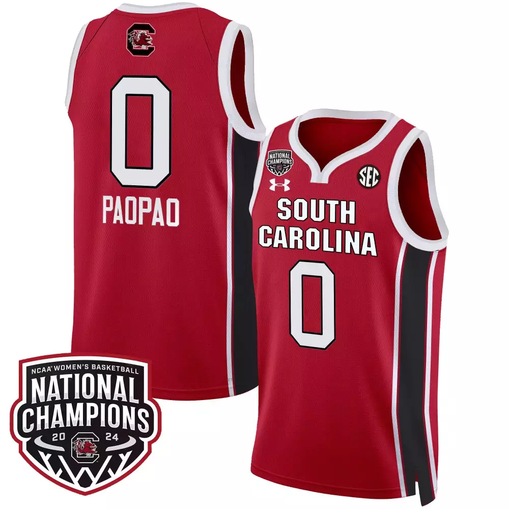 Tehina Paopao South Carolina Jersey Red National Champions 2024 Women Black White