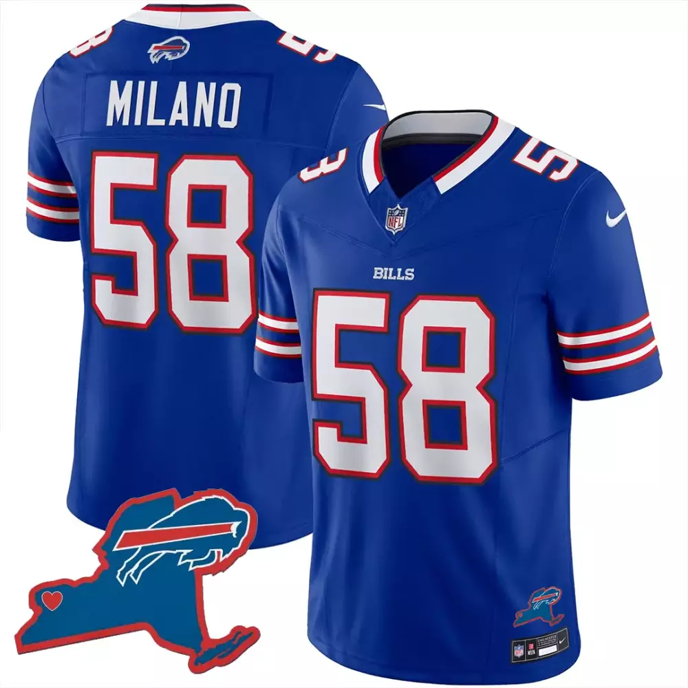 Matt Milano 58 Bills Jersey Royal Blue Men White Red All Stitched Vapor