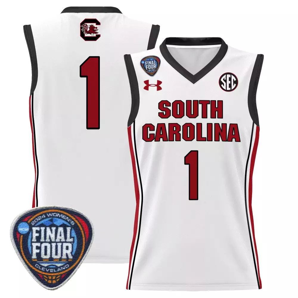 South Carolina 1 Jersey White Gamecocks Women Black Garnet All Stitched