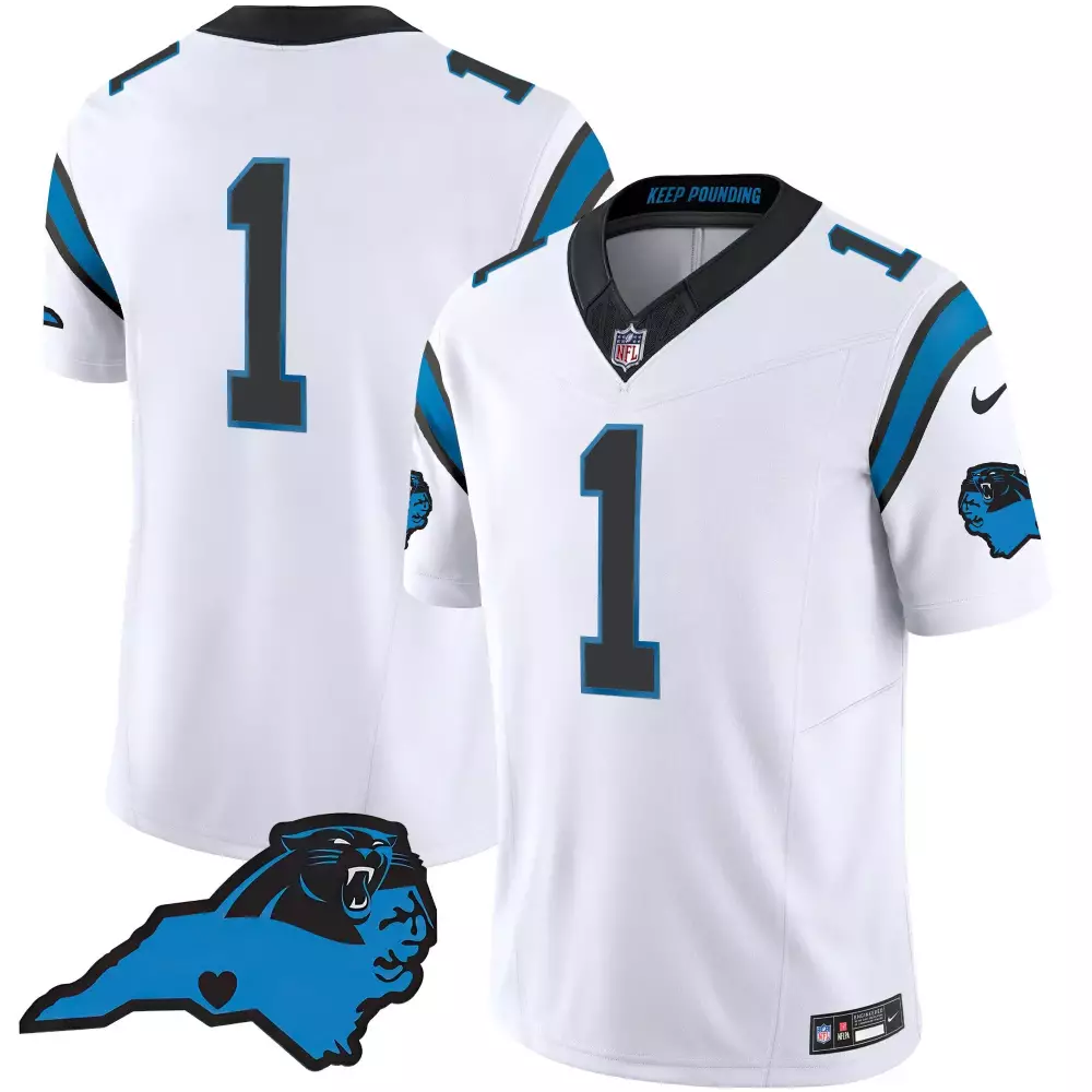 Bryce Young 1 Carolina Panthers Jersey White Men NFL Black Blue Vapor Limited All
