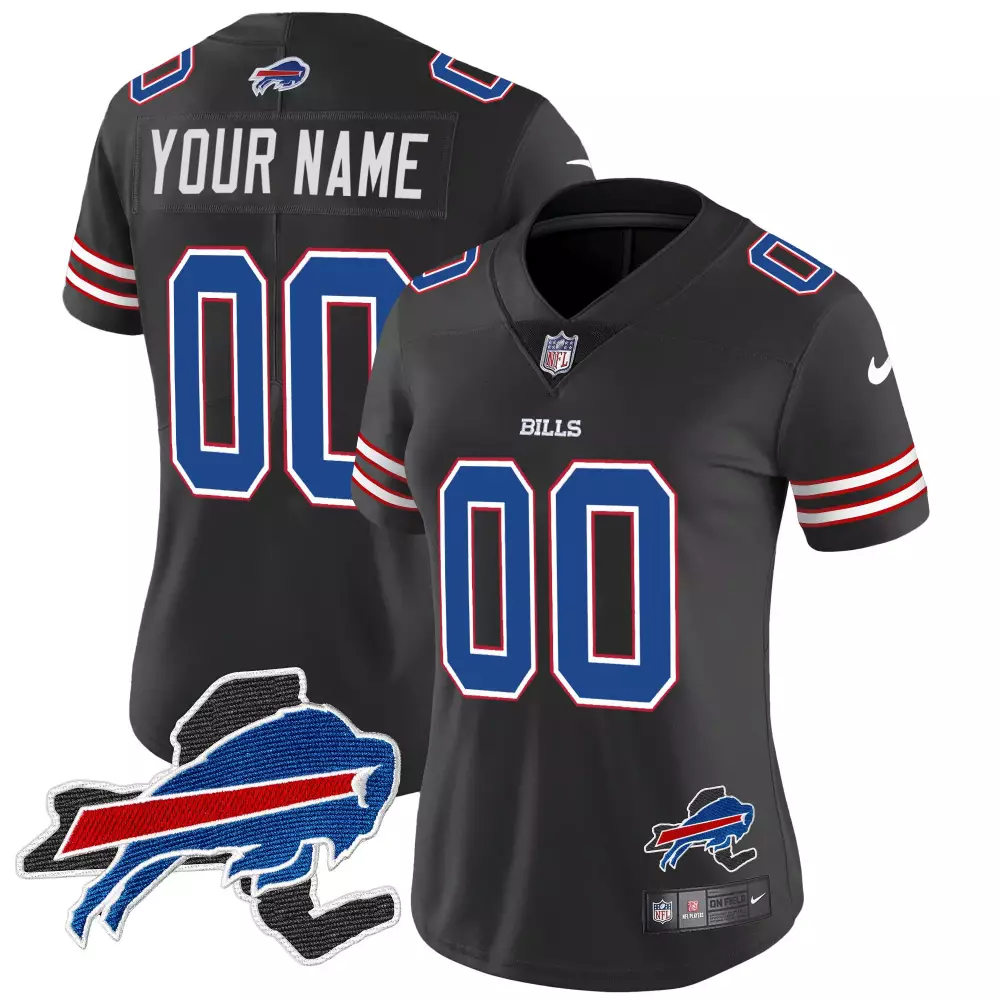 Custom Bills Jersey Black Buffalo Women Blue Red White All Stitched Vapor