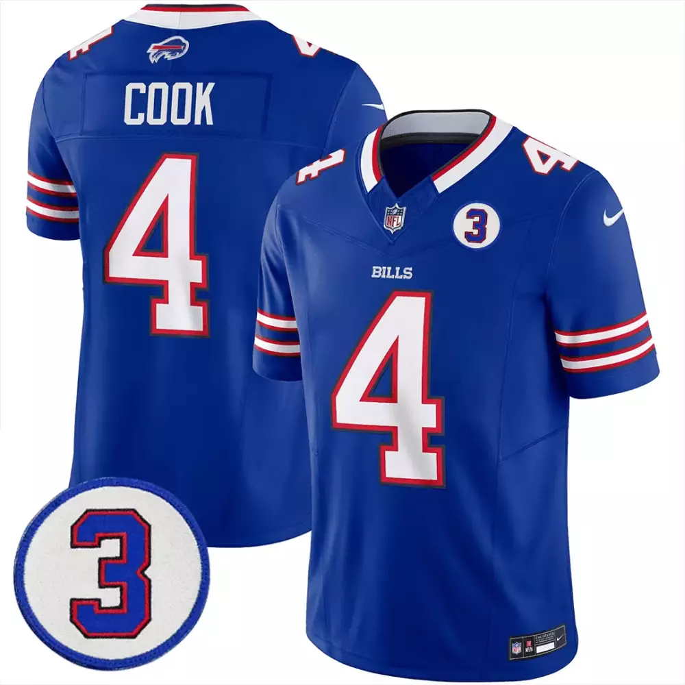 James Cook 4 Buffalo Bills Jersey Blue Men White Red Vapor Limited All Stitched
