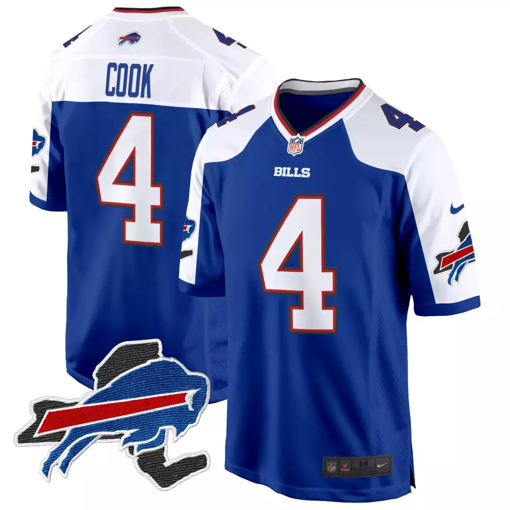 James Cook 4 Buffalo Bills Jersey Blue Men Replica White Red Alternate Game All Stitched