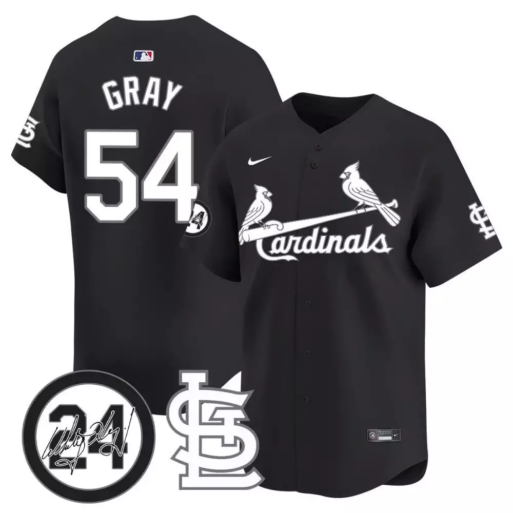 Sonny Gray 54 St. Louis Cardinals Jersey Black Men Replica White Vapor Premier Limited