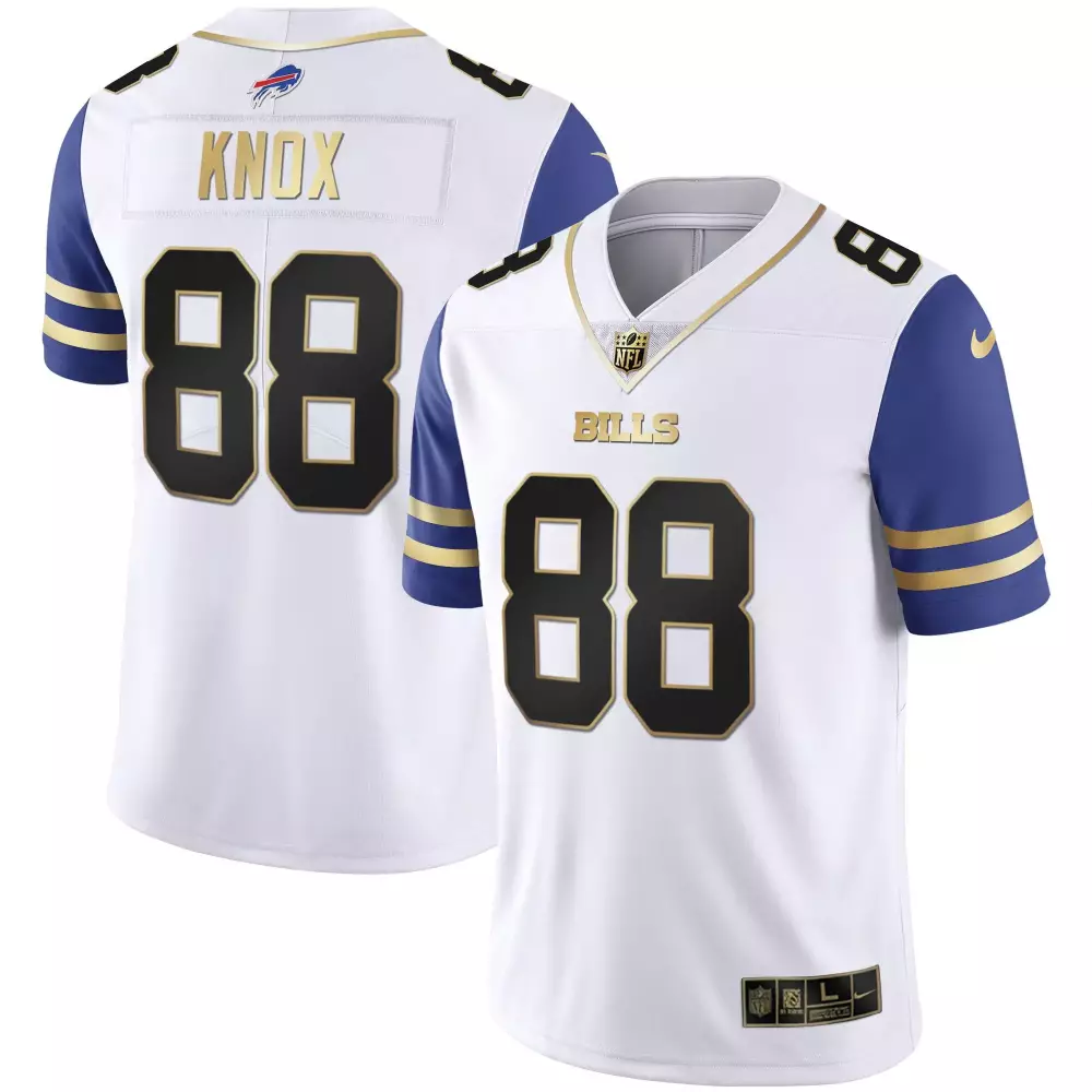 Dawson Knox 88 Bills Jersey White Men Standard Royal Blue Gold Alternate Vapor Limited