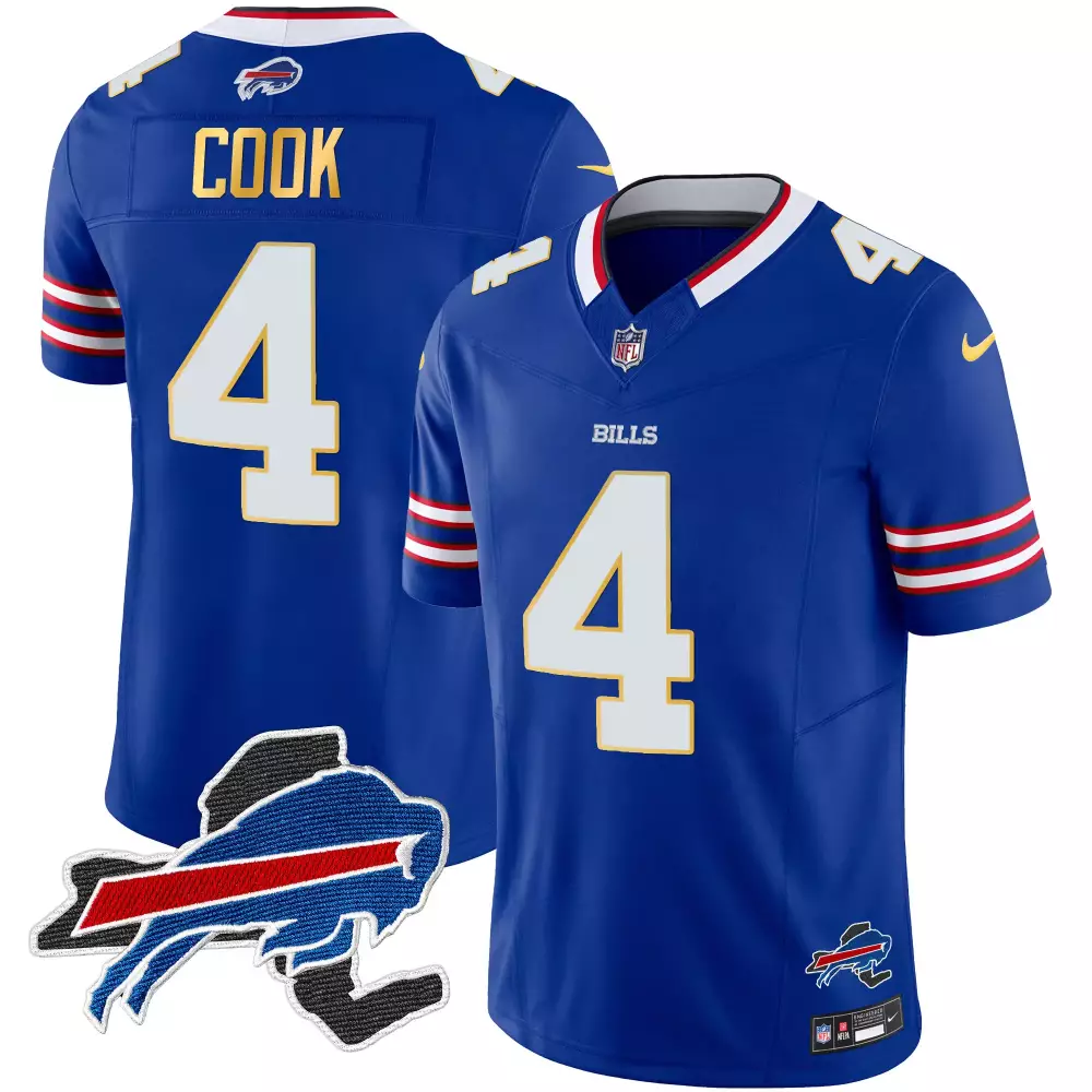 James Cook 4 Buffalo Bills Jersey Blue Men Replica White Red All Stitched Vapor