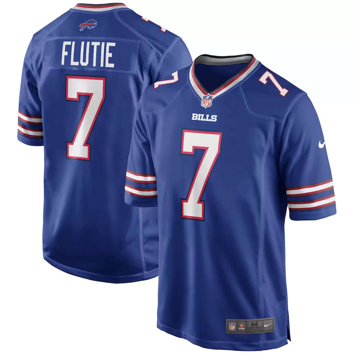 Doug Flutie 7 Bills Jersey Royal Blue Men Replica White Red Game Retired