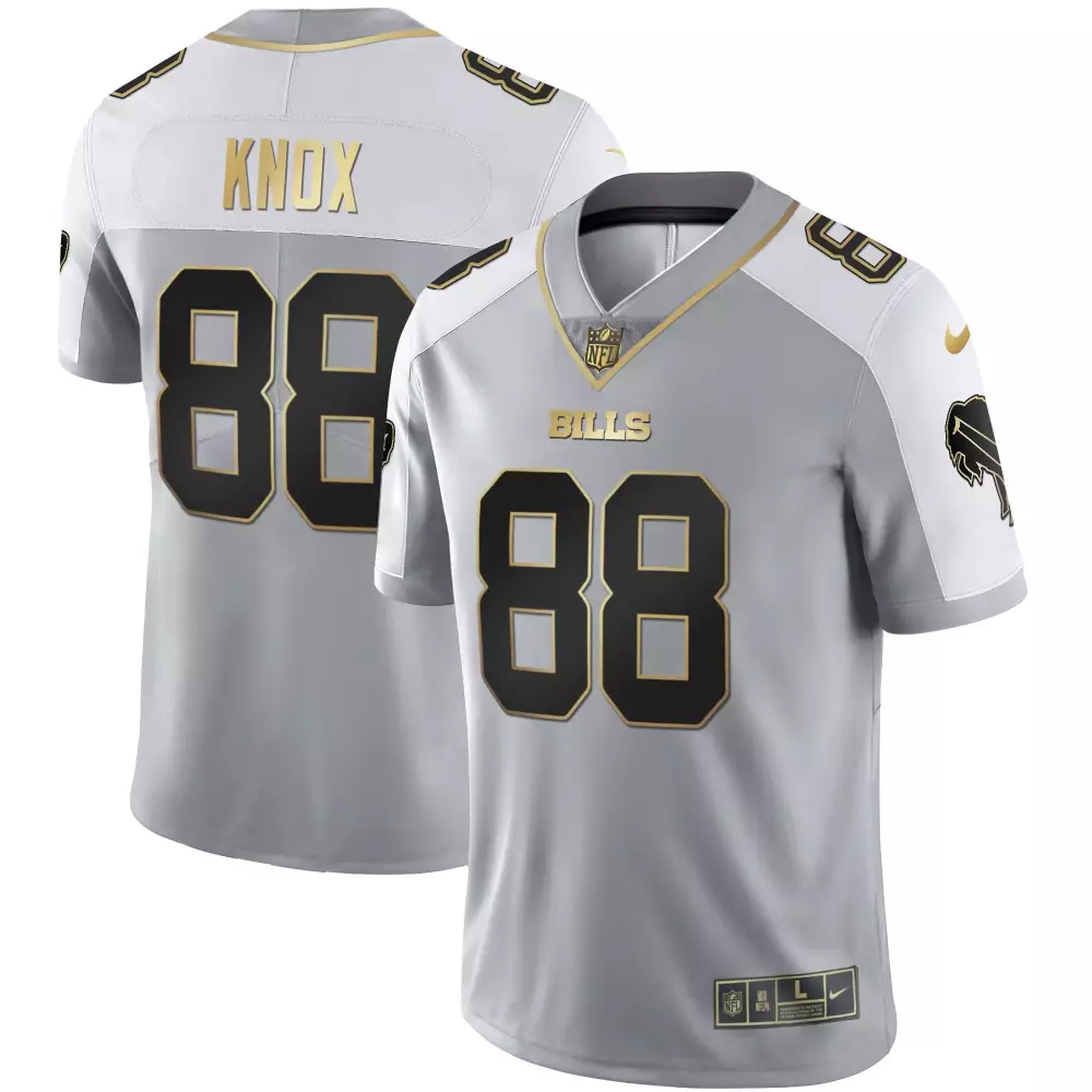 Dawson Knox 88 Buffalo Bills Jersey Gray Men Standard Alternate Black Gold White