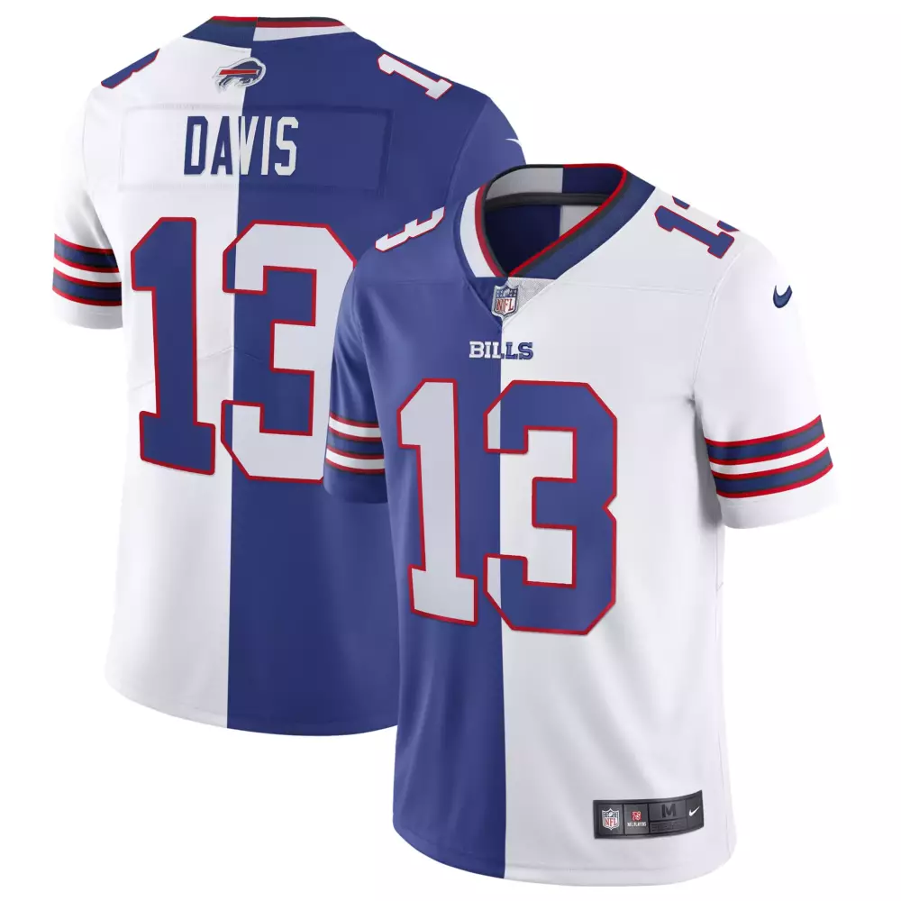 Ray Davis 13 Buffalo Bills Jersey Blue Men NFL Split Design White Red All Stitched