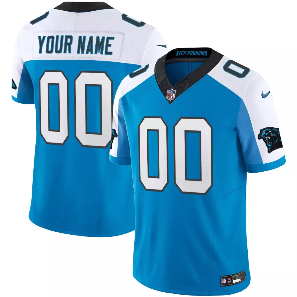 Custom Carolina Panthers Jersey Blue Men Alternate White Black Vapor Limited All