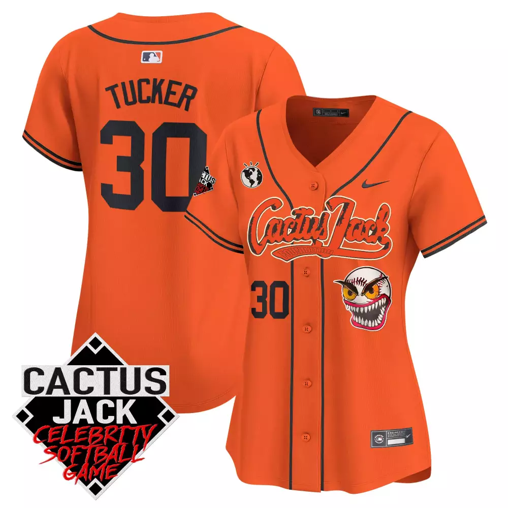 Tucker Celebrity 30 Jersey Orange Cactus Jack Softball Game Houston Astros Foundation World Baseball Classic 2023