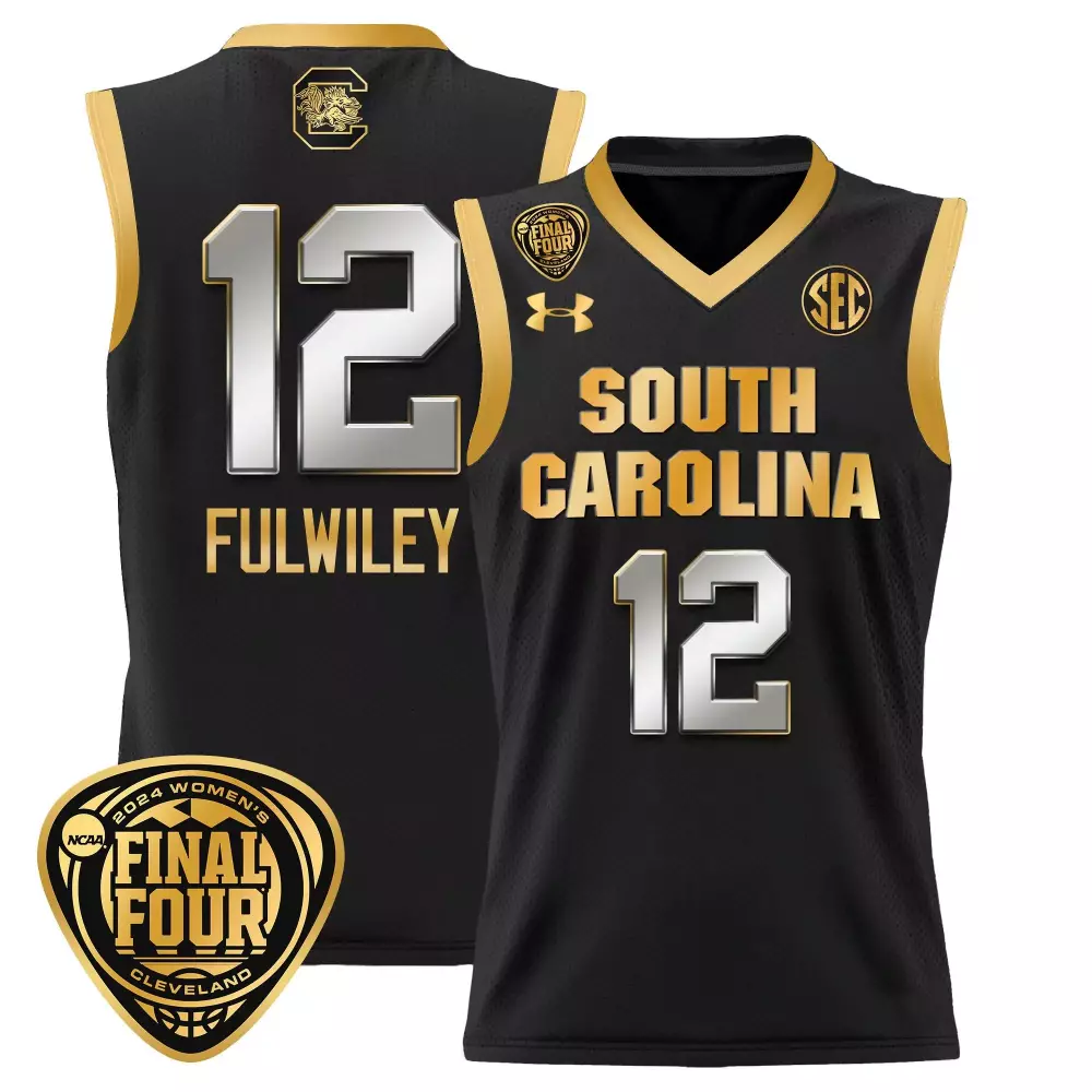 Milaysia Fulwiley 12 Jersey Black 2024 Women's Final Four Cleveland South Carolina Gamecocks Under Armour